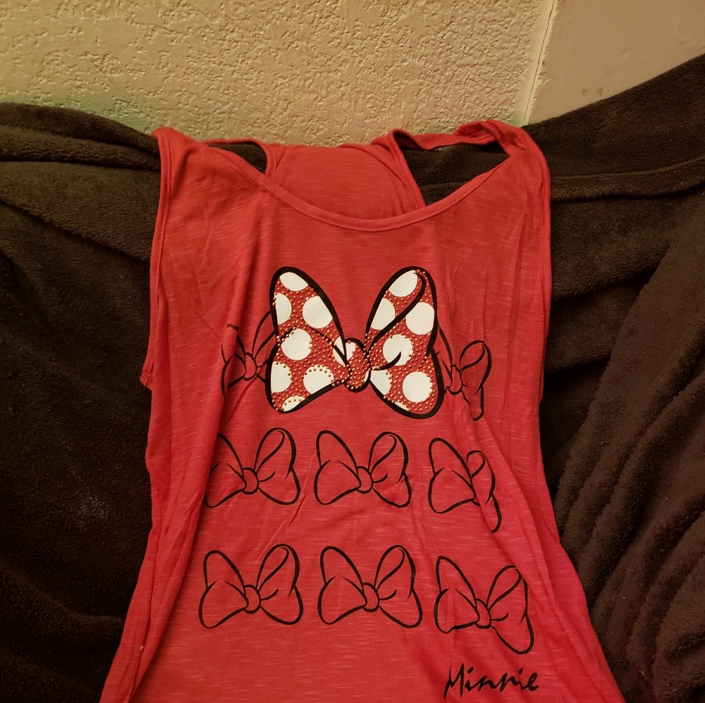 Minnie red bow tank top never used